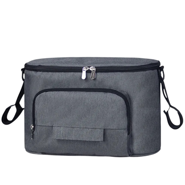 Borsa per pannolini impermeabile 32 x 16 x 18,5 cm Borsa a tracolla con tasche per bottiglie e salviette Organizer da viaggio grigio