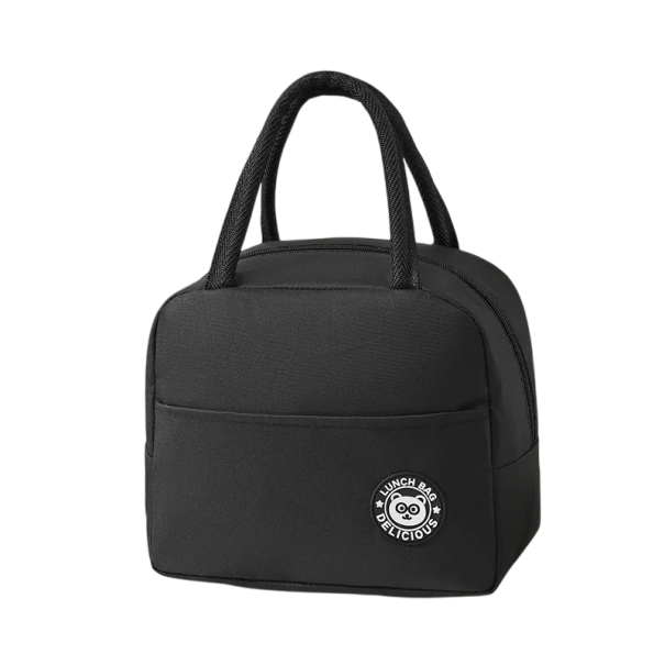 Borsa termica 22x14x19 cm Borsa per il pranzo portatile neutra Borsa isolante piccola per cibo Bevande Picnic Lavoro Compatta e leggera nero