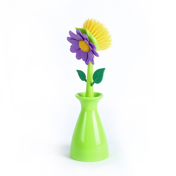 Borsta blomma grön