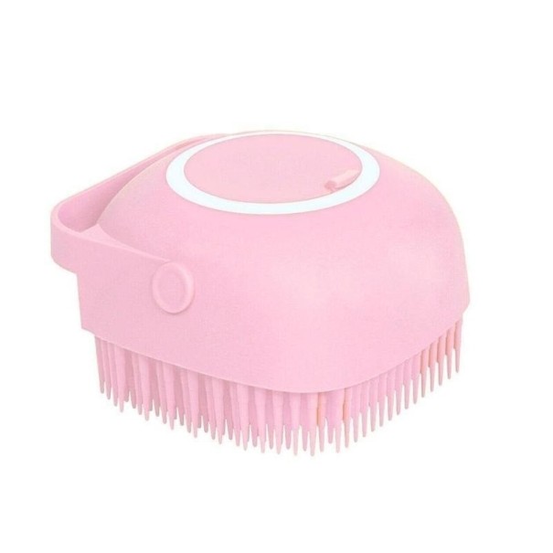Børste med sæbedispenser rosa