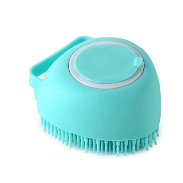 Borstel met hartvormig zeepdispenser turquoise