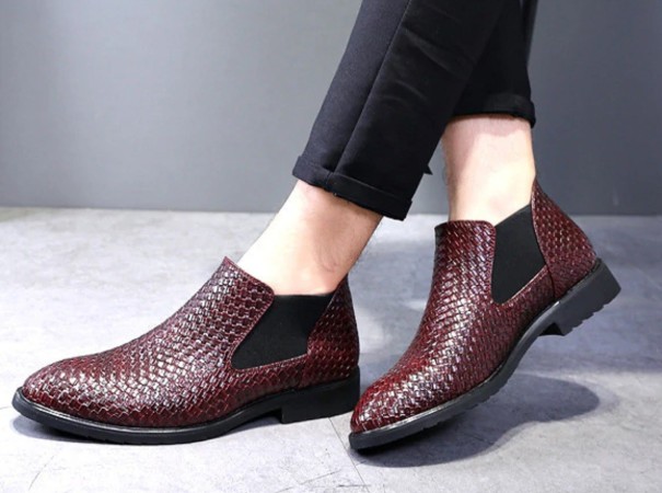 Botas Chelsea para hombre A1848 burdeos 41