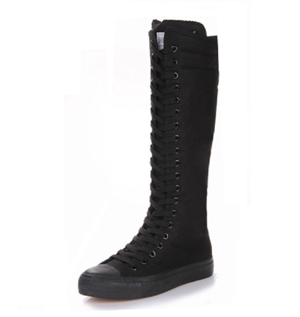 Botas con cordones para mujer negro 37