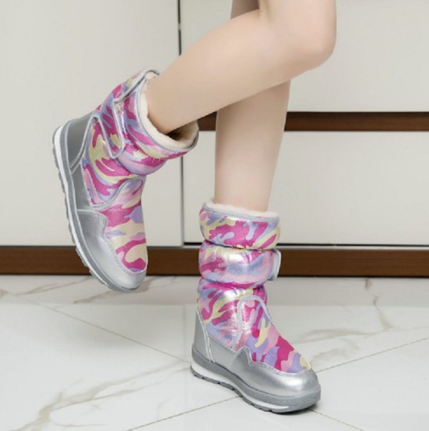 Botas de Inverno Camufladas para Senhora rosa 35