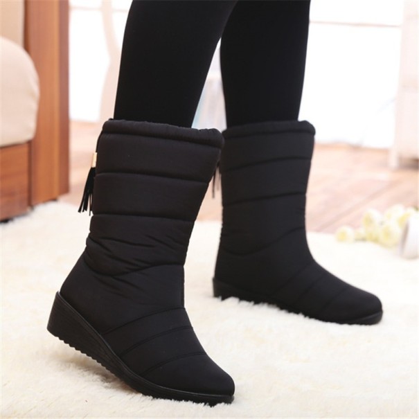 Botas de inverno femininas com fecho atrás J1195 preto 41