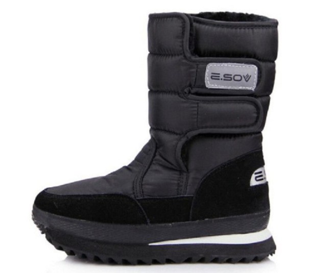 Botas de Inverno Femininas com Fecho de Velcro J3230 preto 41