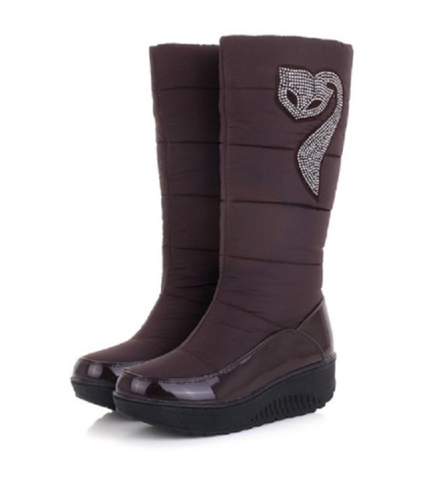 Botas de Inverno Femininas com Gato J1198 castanho 44