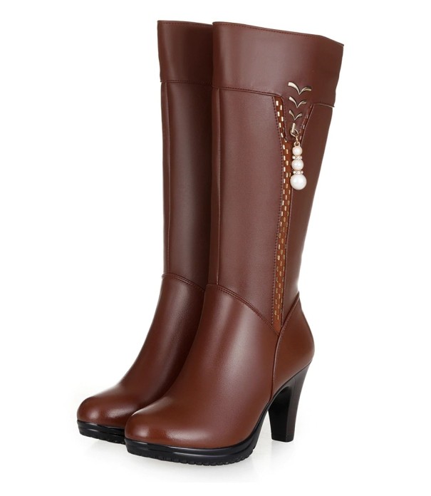 Botas de invierno con lana J1648 marrón 36