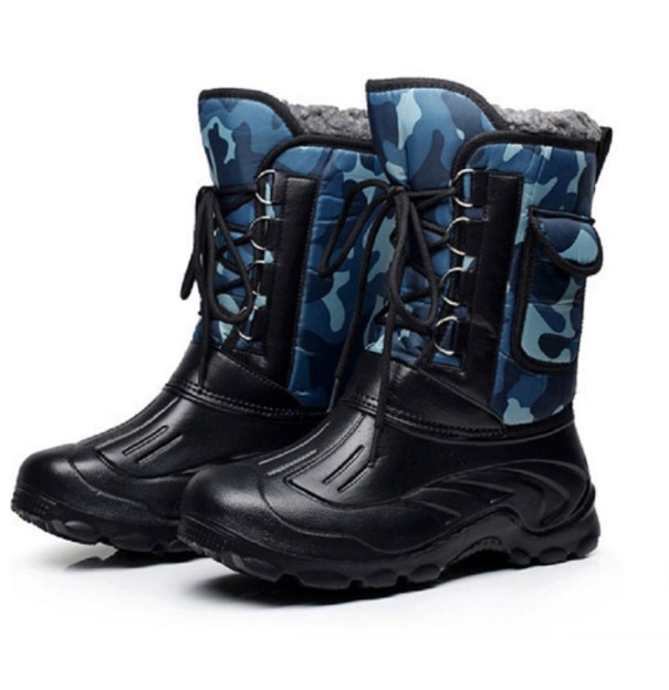 Botas de invierno de camuflaje para hombre J962 azul 44