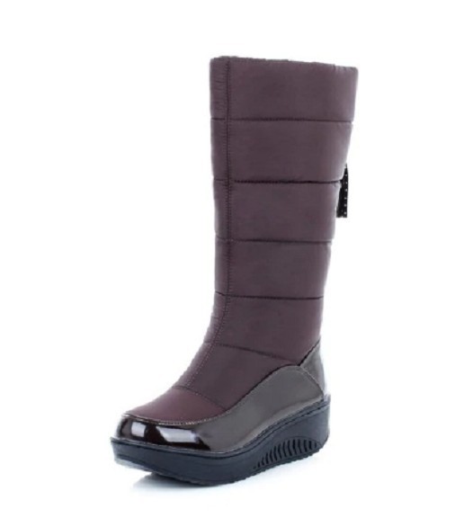 Botas de invierno de mujer con flecos J1818 marrón 41