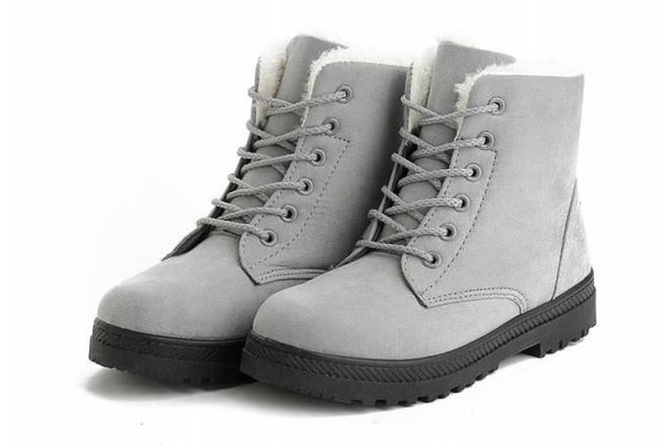 Botas de invierno de mujer con pelo J836 gris 41