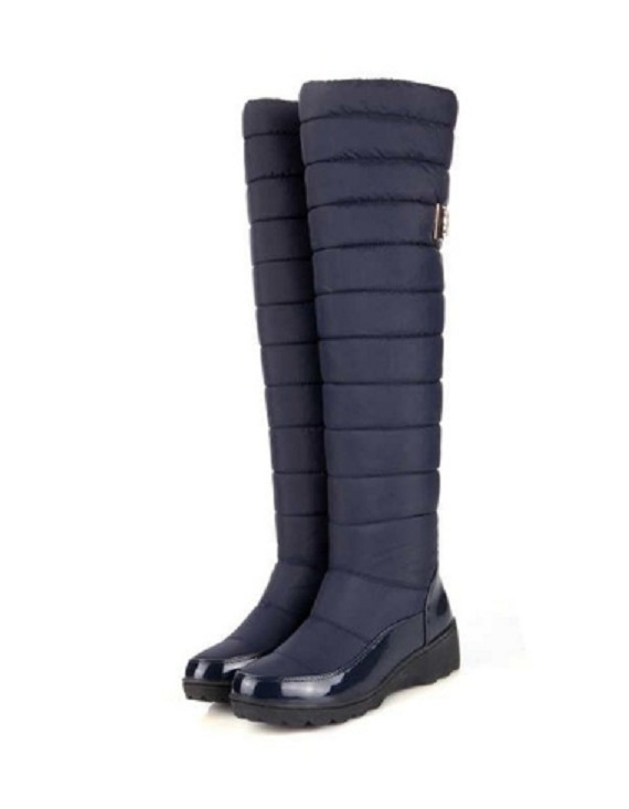 Botas de invierno de mujer J1196 azul 44
