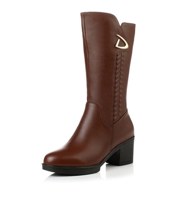 Botas de lana de invierno para mujer marrón 41