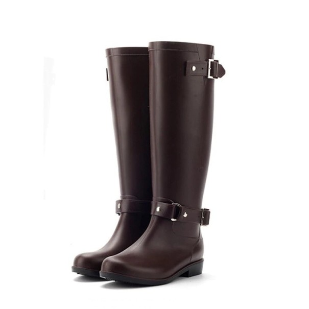 Botas de mujer con cremallera trasera J1719 marrón 38