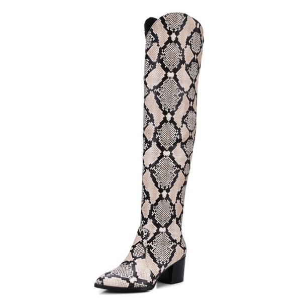 Botas de mujer con estampado de serpiente 34