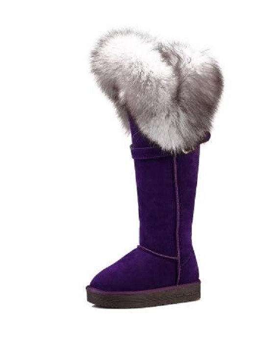 Botas de mujer de lujo con pelo J3208 morado 39