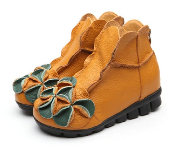Botas de piel de invierno para mujer con flor J2434 amarillo 37