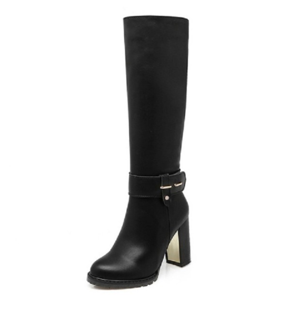 Botas elegantes con tacón de bloque J1919 negro 40