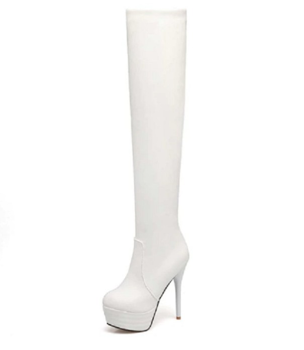 Botas estilosas acima do joelho J2283 branco 37