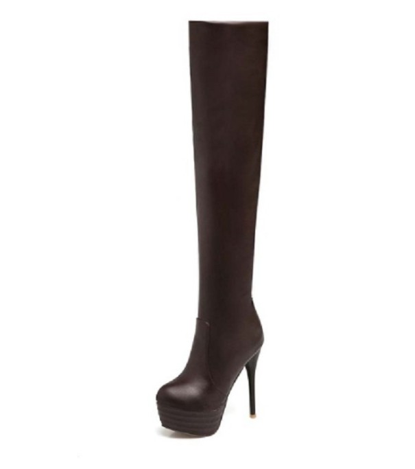 Botas estilosas acima do joelho J2283 castanho 41