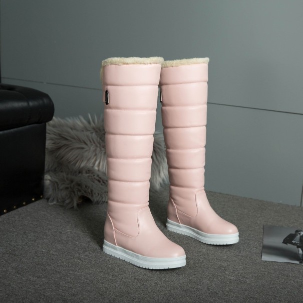 Botas largas de invierno para mujer J1813 rosa 40
