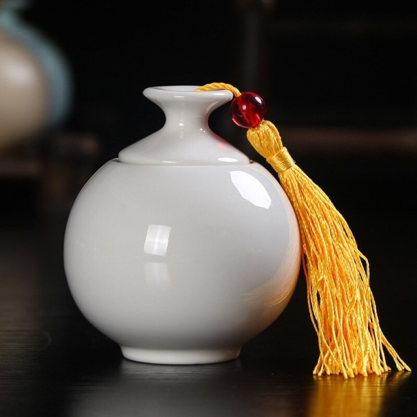 Bote de té de cerámica C123 blanco