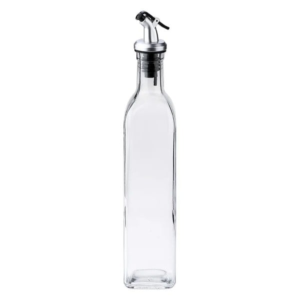 Botella de aceite de oliva de vidrio de 500 ml, jarra de cocina transparente con prensa, botella hermética para vinagre, salsa de soja y especias 1