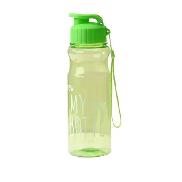 Botella de agua 650 ml Botella deportiva ligera y duradera con tapa a prueba de fugas Botella de hidratación para beber Diseño ergonómico Cuello ancho verde