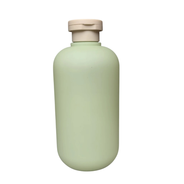 Botella de plástico para champú y gel de ducha 500 ml, envase cosmético reutilizable para uso doméstico y viajes verde