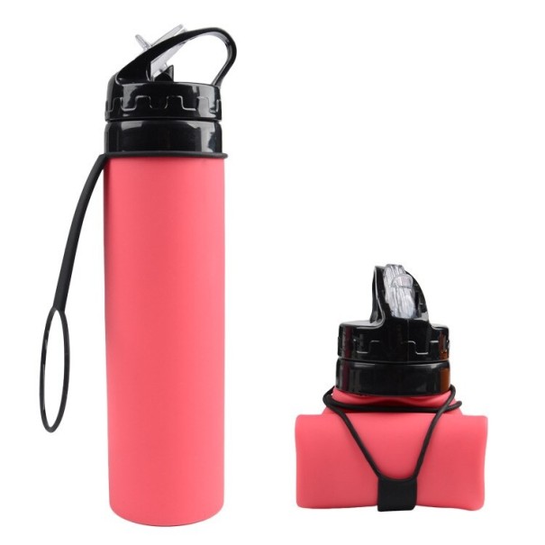 Botella deportiva plegable rosa Botella deportiva plegable rosa