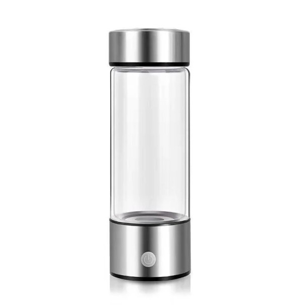 Botella generadora de agua eléctrica, taza de agua con alto contenido de hidrógeno, botella de agua de vidrio rica en hidrógeno de 420 ml, ionizador antioxidante portátil, 20,5 x 7 cm 1