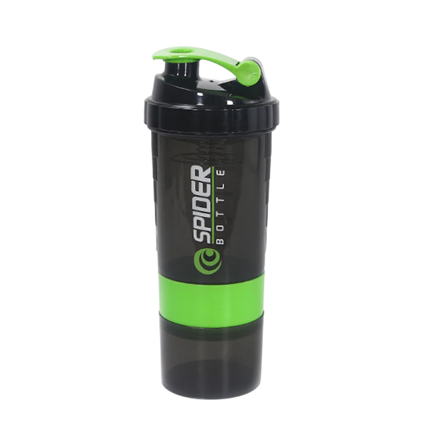 Botella mezcladora para proteína en polvo 500 ml Mezclador deportivo para cócteles Botella de fitness de plástico con bola mezcladora Mezclador duradero para suplementos verde