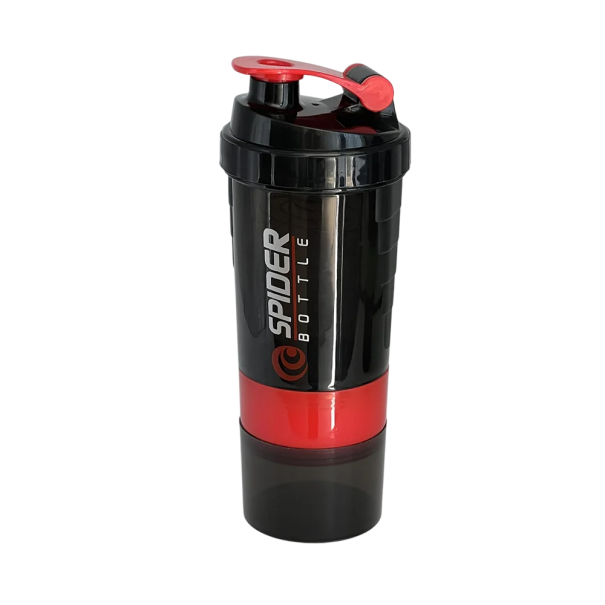 Botella mezcladora para proteína en polvo 500 ml Mezclador deportivo para cócteles Botella de fitness de plástico con bola mezcladora Mezclador rojo