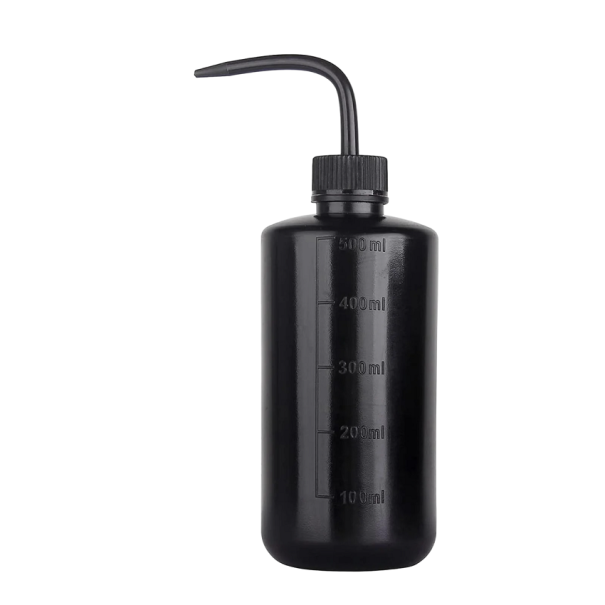 Botella para lavado de tatuajes Botella con pipeta para tatuajes 500 ml Accesorios para tatuajes negro