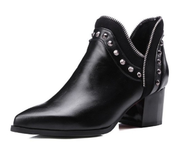 Botine de dama cu strasuri J1711 negru 38