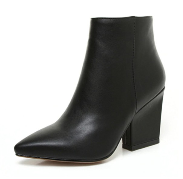 Botine de iarnă de damă cu blană J1109 negru lucios 33