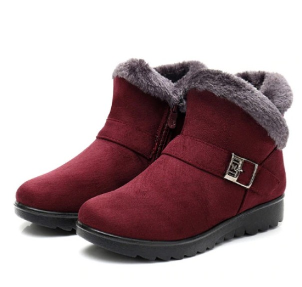 Botine de iarnă de damă cu blană J1816 roșu 35