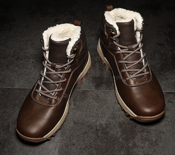 Botine de iarnă pentru bărbați L2209 maro 45