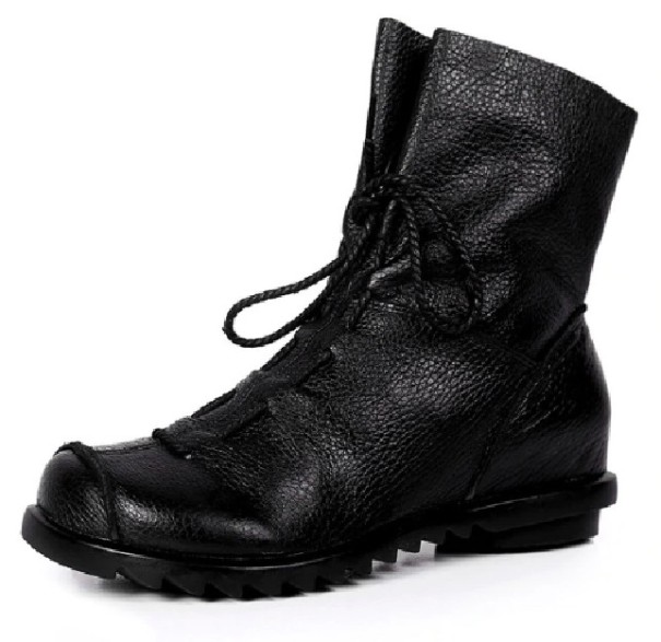 Botine din piele artificiala J2370 negru 37