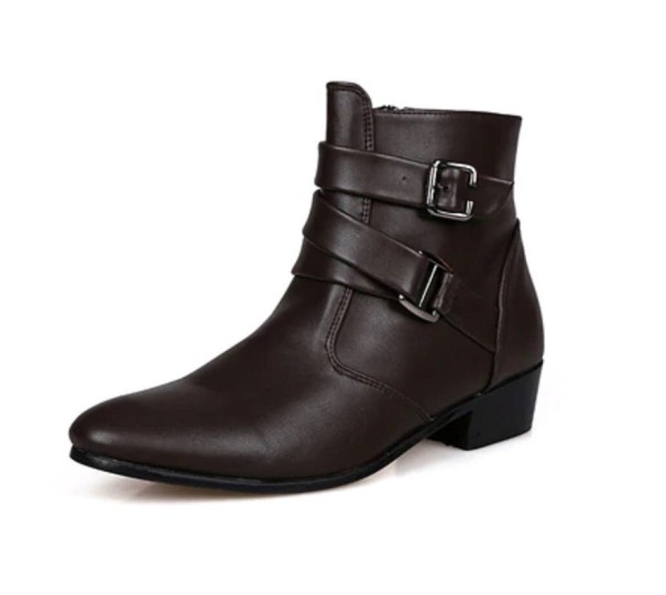 Botine elegante pentru barbati J2107 maro inchis 40