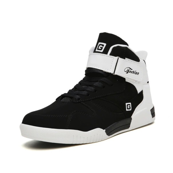Botines con velcro para hombre J2121 negro y blanco 39
