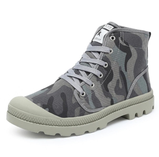 Botines de hombre con estampado militar gris 38