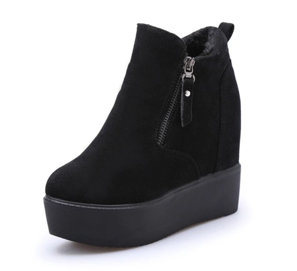Botines de invierno para mujer con plataforma - Negro 41