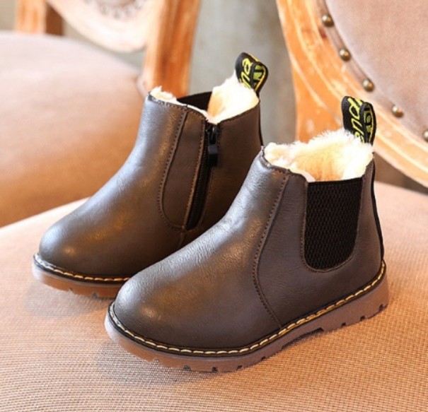 Botines de invierno para niños A1554 marrón oscuro 20,5