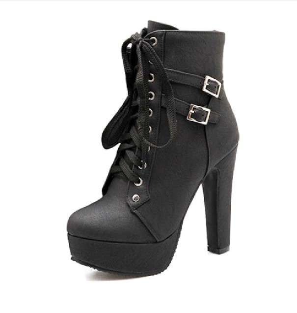 Botines de mujer con tacón de aguja J1708 negro 38