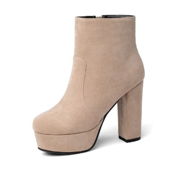 Botines de plataforma para mujer A650 beige 34