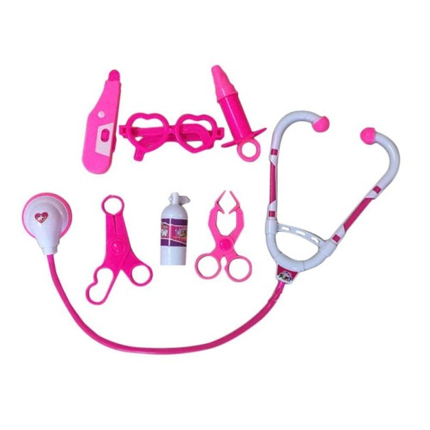 Botiquín médico para niños 7 piezas rosa oscuro