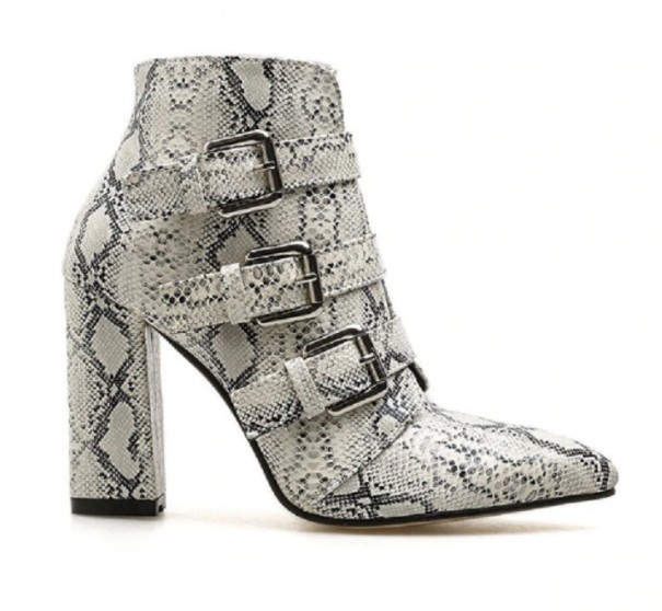 Bottes à chevilles pour femmes avec motif animal 35 serpent