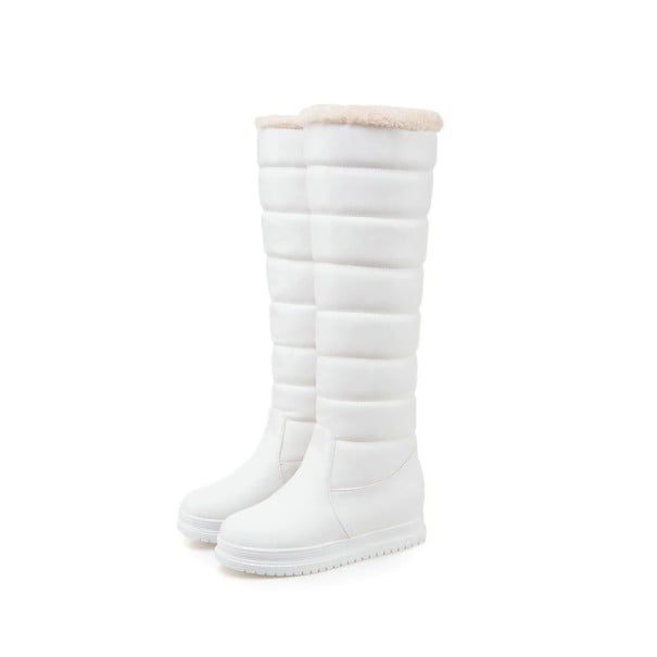 Bottes d'hiver à rayures pour femmes J1822 blanc 39