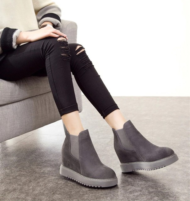 Bottes d'hiver à talon pour femmes J1814 gris 38